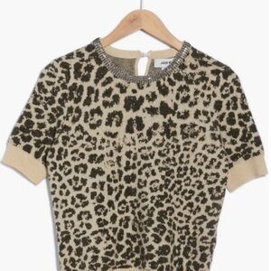 Jason Wu Beige and Black Leopard Sweater M NWT